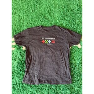 Ed Sheeran Tour T Shirt '+ = ÷ x' Concert Merch Graphic Tee Dark Grey Size L